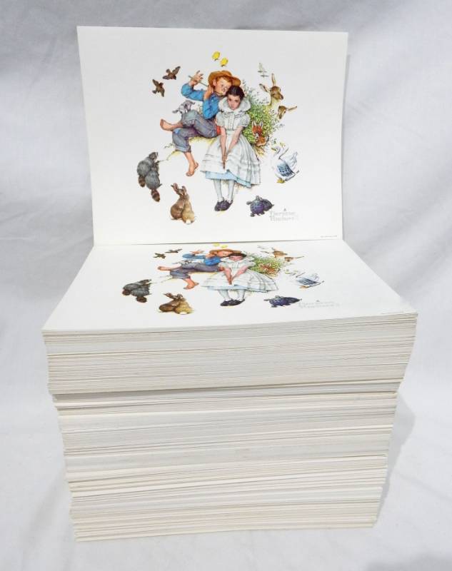 lot 24 image: Massive Lot of New Vintage Norman Rockwell Sweet Song So Young Prints