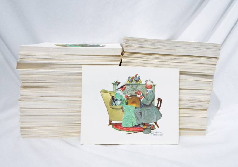 lot 25 image: Massive Lot of New Vintage Norman Rockwell Gaily Sharing Vintage Times Prints