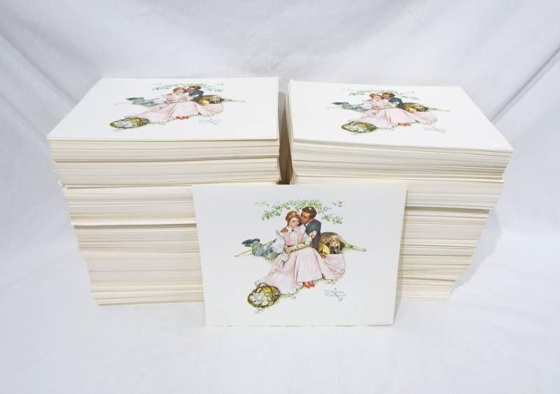 lot 26 image: Massive Lot of New Vintage Norman Rockwell Flowers in Tender Bloom Prints