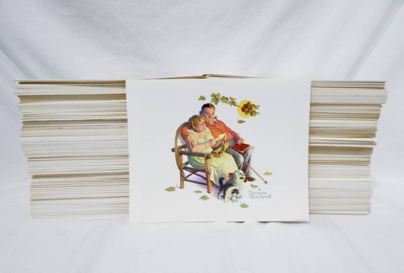lot 27 image: Massive Lot of New Vintage Norman Rockwell Fondly Do We Remember Prints