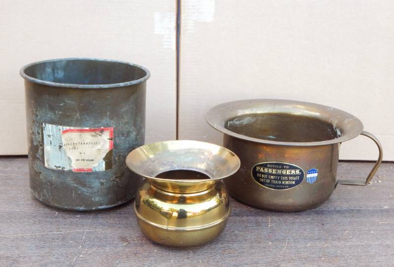 lot 45 image: Vintage Chamber Pot, Spittoon and Cannister