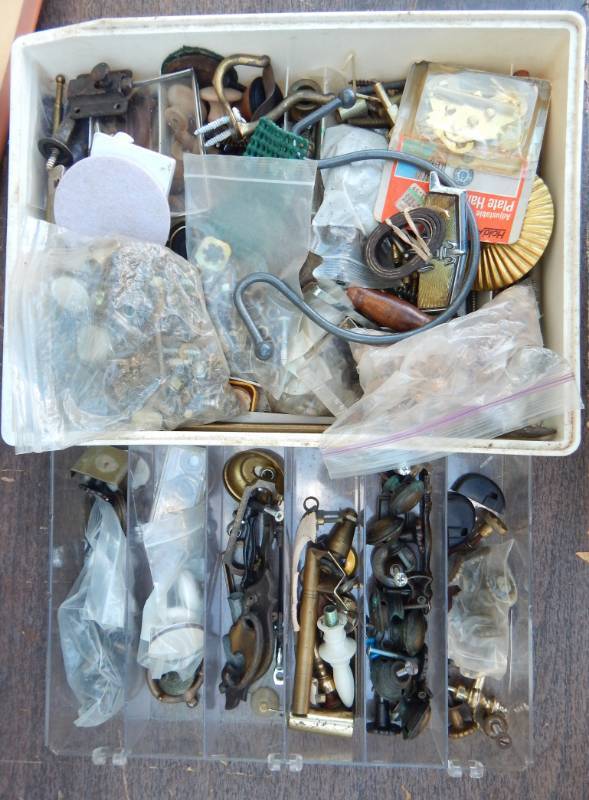 lot 95 image: Large Lot of Vintage Hardware and Storage Containers