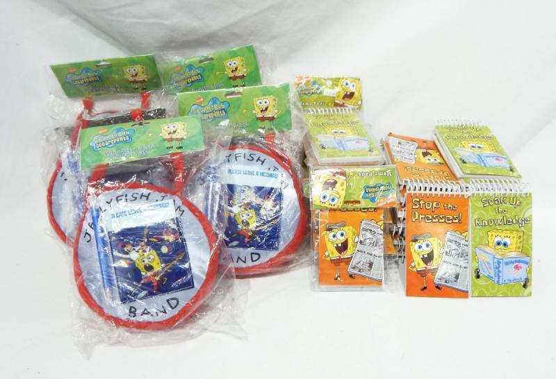 lot 59 image: Lot of New SpongeBob Squarepants Door Hang Pillows and Notepads