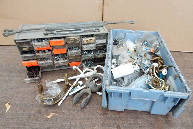lot 94 image: Lot of Vintage Hardware and Storage Containers