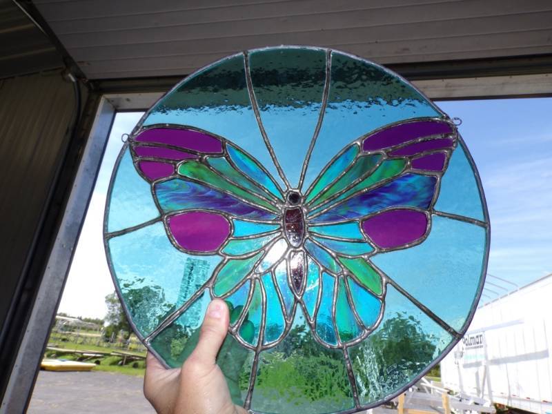 lot 51 image: Stain glass Butterfly