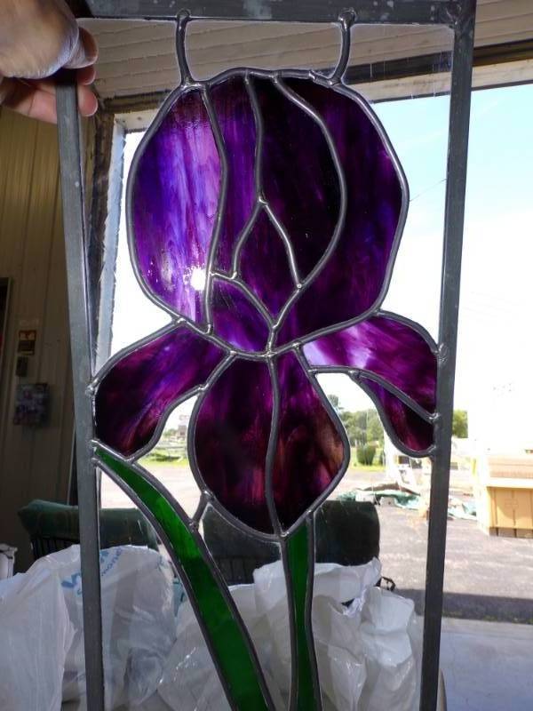 lot 52 image: Stain Glass Iris Flower
