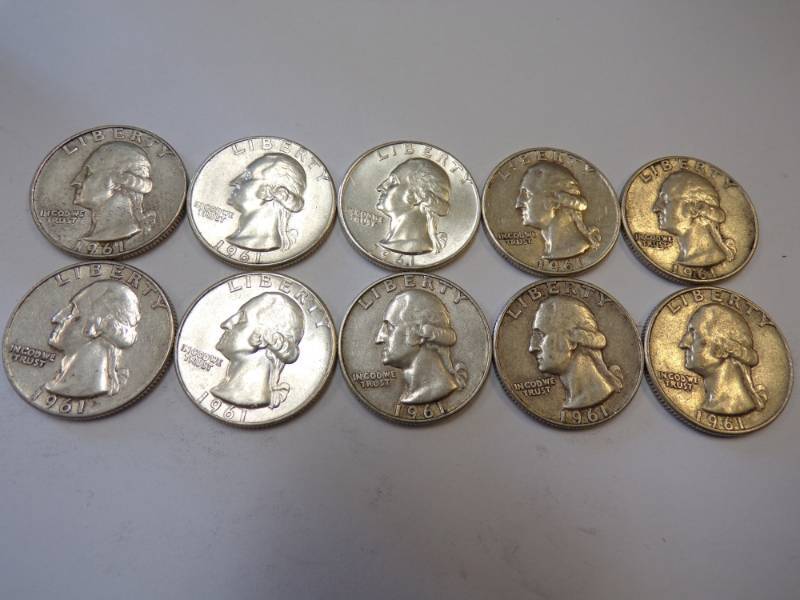 lot 5 image: 10 - 1961 Quarters