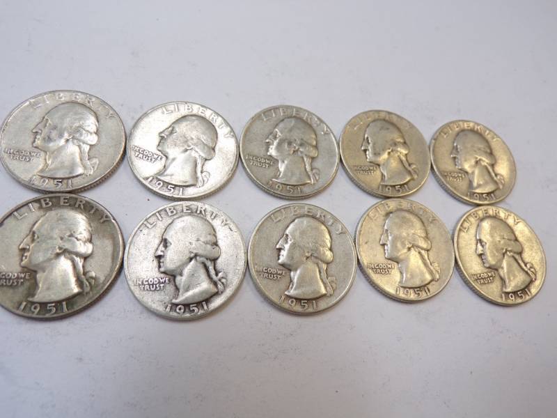 lot 8 image: 10 - 1951 Quarters