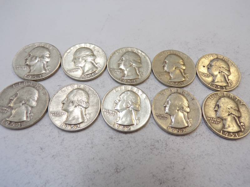lot 90 image: 10 - 1950s Quarters