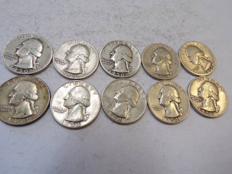 lot 98 image: 10 - 1950s Quarters
