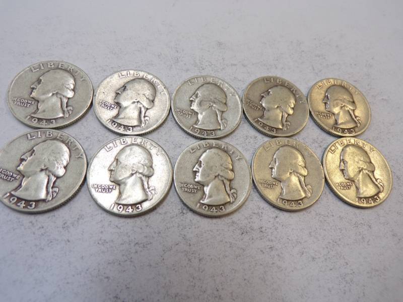 lot 101 image: 10 - 1943 Quarters