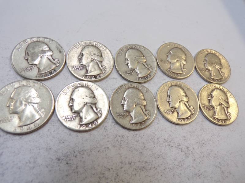 lot 107 image: 10 - 1940s Quarters