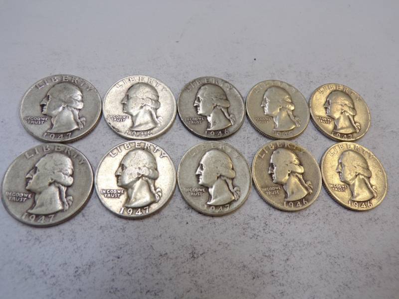 lot 110 image: 10 - 1940s Quarters