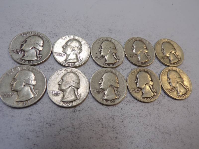 lot 119 image: 10 - 1940s Quarters