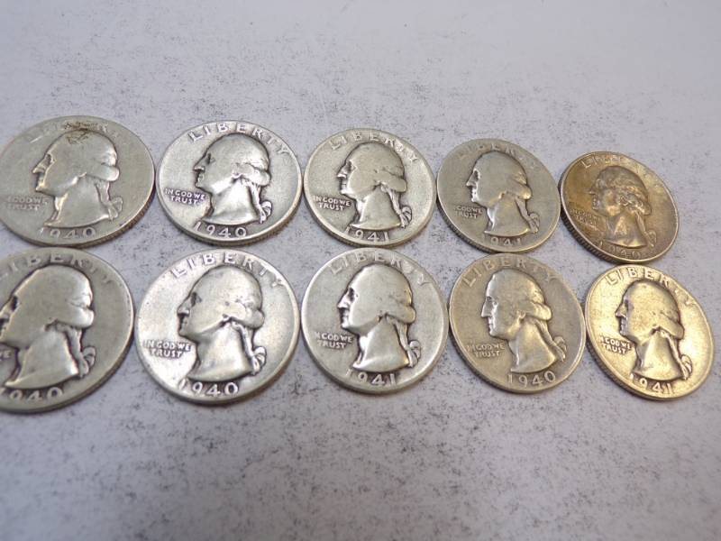 lot 120 image: 10 - 1940s Quarters
