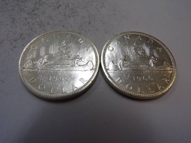 lot 144 image: Pair of Canadian 1966 Dollar Coins