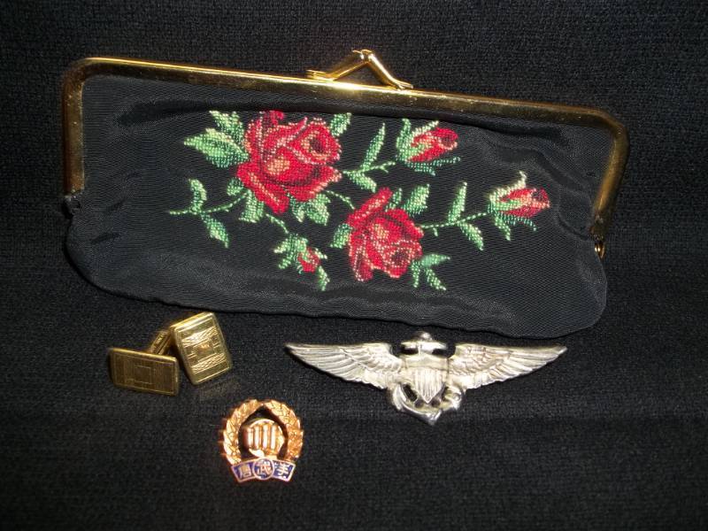 Vintage Coin Purse and Military Wings
