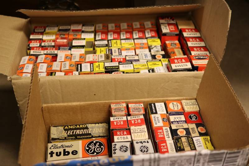 2 boxes of radio tubes...