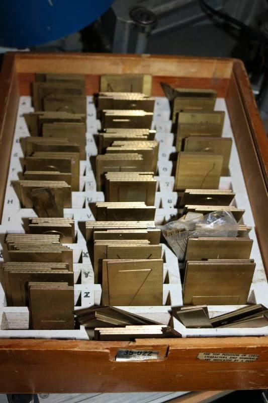 Box of brass engraving letters...
