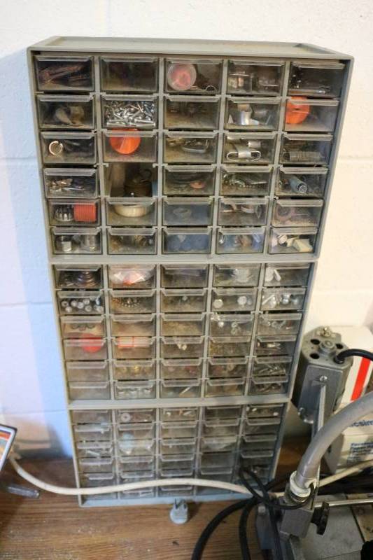 organizer box filled with hardware...