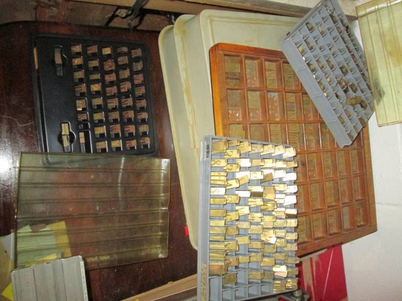 Lot of brass engraving plates...