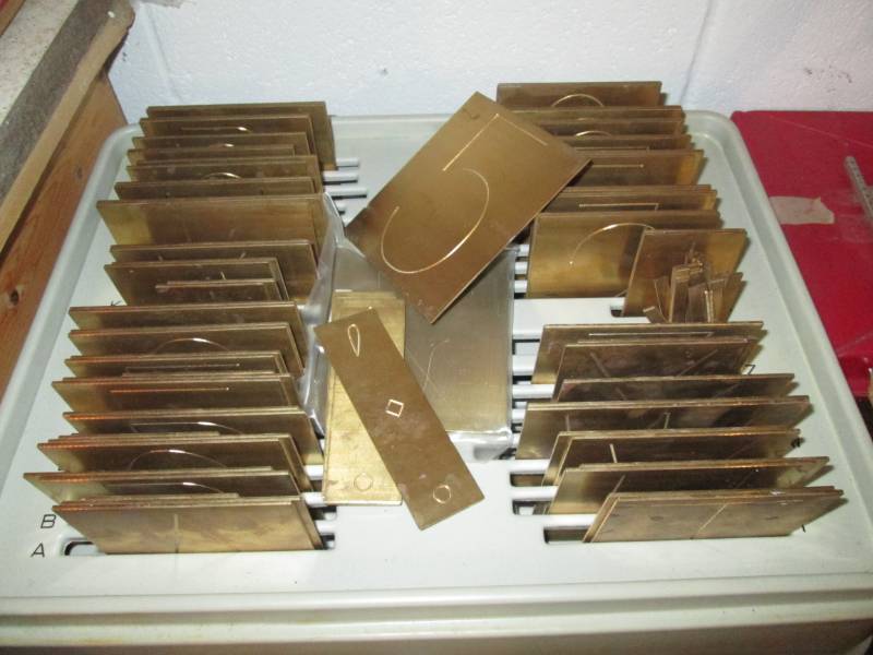 Lot of large brass engraving plates...