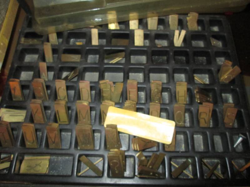 Lot of brass engraving plates...