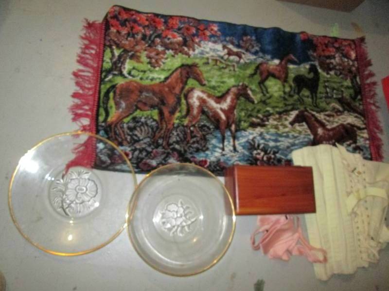 Jewlery box, watch tapestry, glass ...