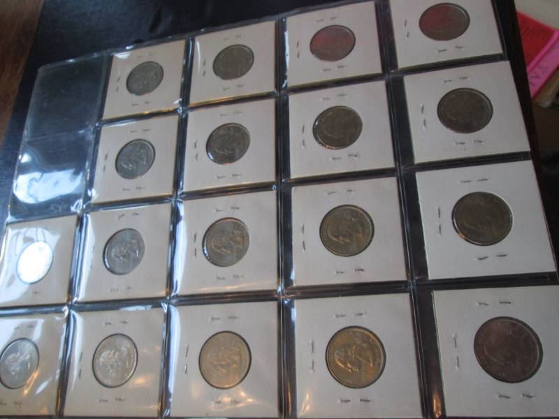 Page of US State quarters...