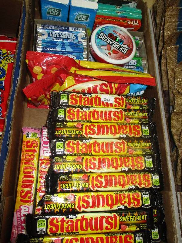 60 assorted starburst, life savers, ice breakers, gum