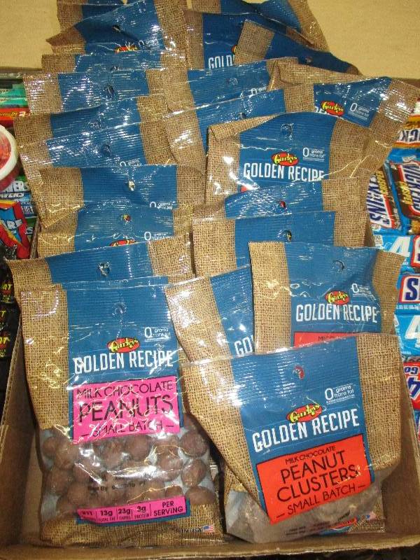 26 bags of chocolate covered peanuts, peanut clusters