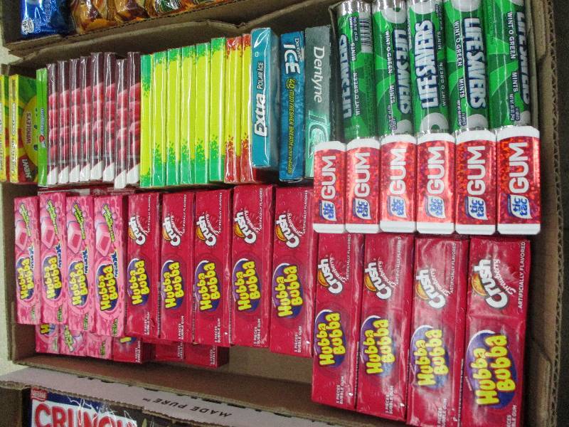 82 packs of gum, life savers