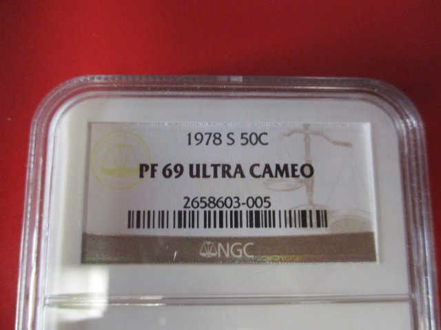 lot 3-7 image: NGC Certified 1978-S (San Francisco Mint) Kennedy Half Dollar in PF 69 Ultra Cameo Condition - Stunning Coin