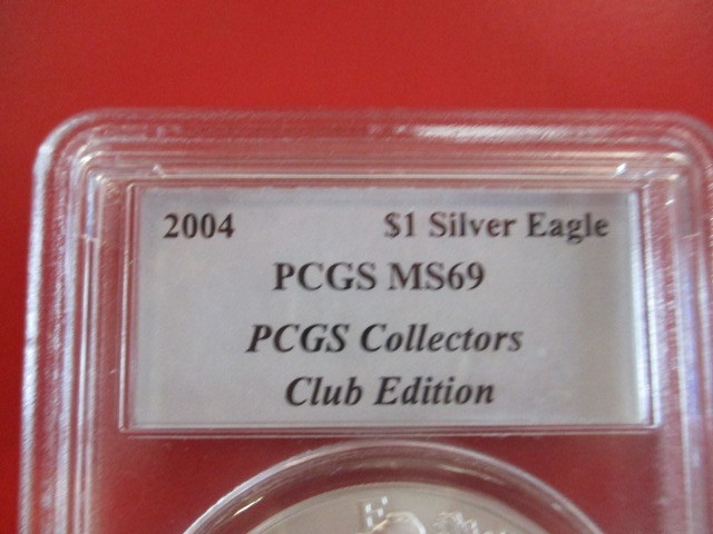 lot 3-12 image: PCGS Collectors Club Edition Certified American Silver Eagle in Mint State 69 Condition. 1oz Silver