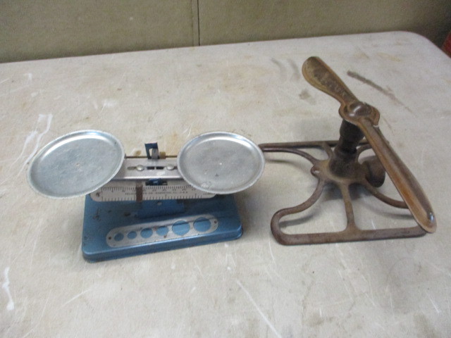 lot 104 image: Antique Scale and Sprinkler