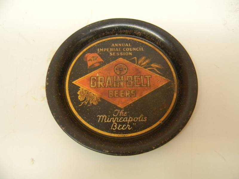 lot 4 image: VINTAGE GRAIN BELT BEERS TIP TRAY - ANNUAL IMPERIAL COUNCIL SESSION, THE MINNEAPOLIS BEER  - RARE ORIGINAL - SEE PICTURES