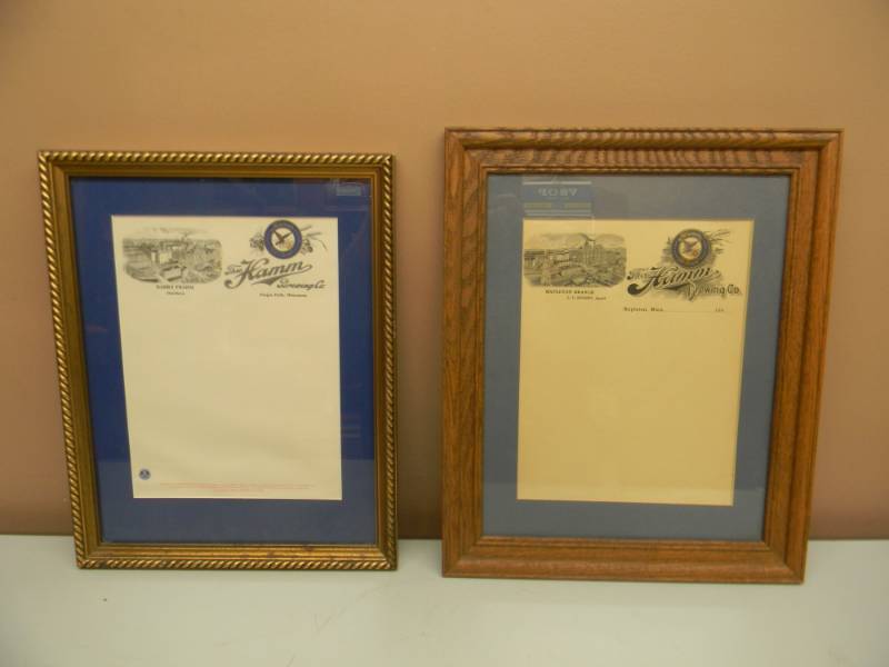 lot 70 image: 2 EARLY 1900s VINTAGE HAMMS BEER FRAMED STATIONARY PIECES - FERGUS FALLS, MN & MAPLETON, MN - AWESOME - SEE PICTURES