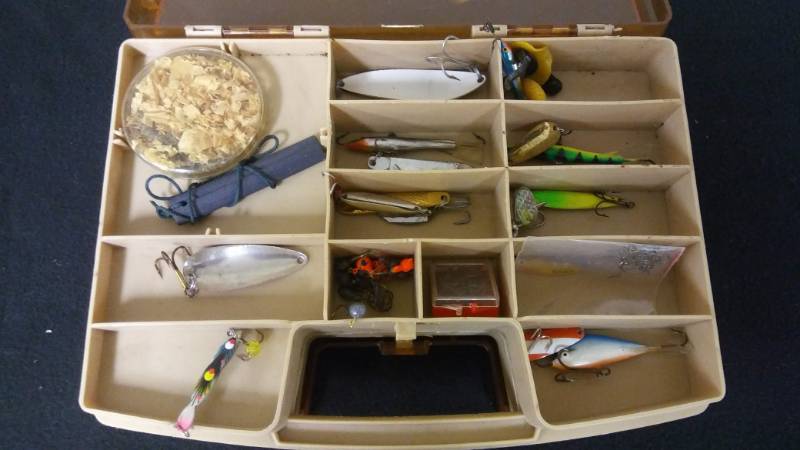 lot 17 image: Ice Fishing Tackle and Tackle Box