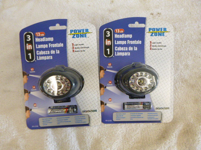 lot 24 image: 2 Power Zone 3 in 1 13LED Head Lamps