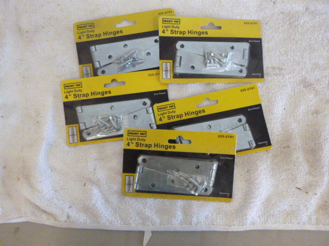lot 71 image: 5 Project Pro Light Duty 4 Strap Hinges