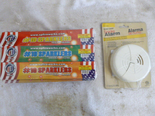 lot 113 image: Sparklers and Smoke Alarm