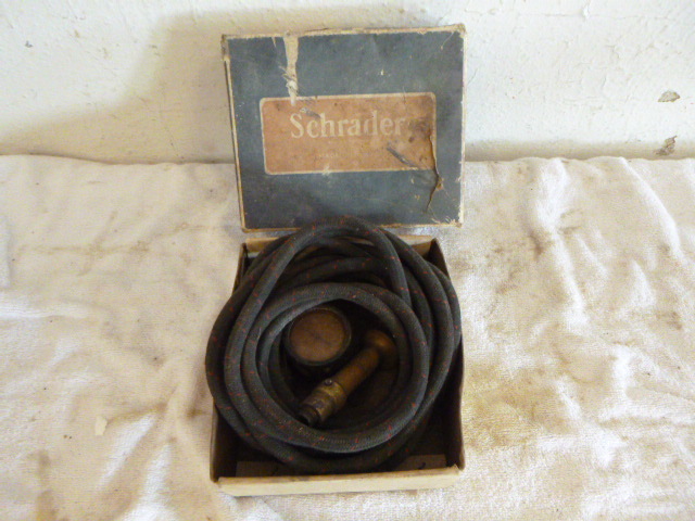 lot 157 image: Vintage Schrader No. 888G Sparkplug Tire Pump with Gauge