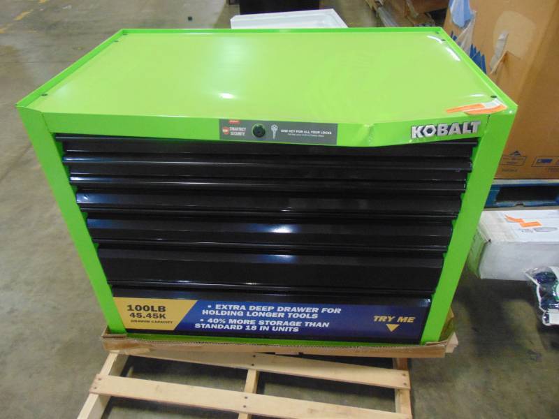 Kobalt 43.6-in W x 63.4-in H 12 Ball-bearing Steel Tool Chest Combo (Green  BOTTOM ONLY ) SHS41P12DG, MN HOME OUTLET BURNSVILLE #102 - SATURDAY PICK  UP ONLY 8am-12pm