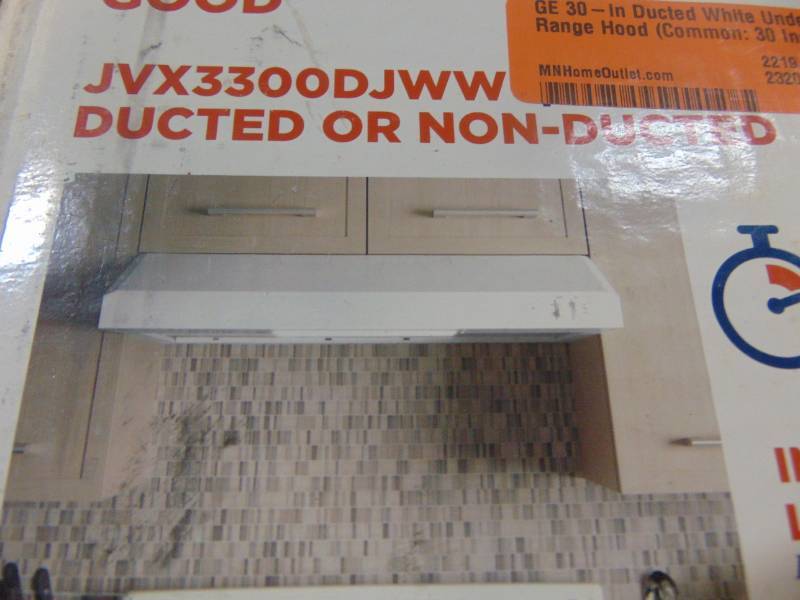 lot 84 image: GE 30-in Ducted White Undercabinet Range Hood (Common 30 Inch Actual 29.875-in) JVX3300DJWW