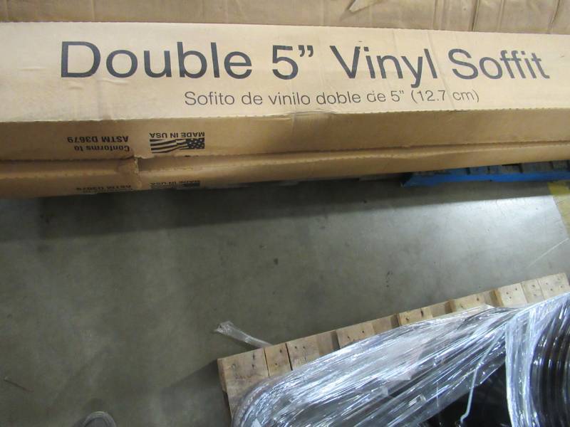 lot 306 image: Double 5 in. x 144 in. White Vinyl Lap Siding, EVSD5N - 2 Cartons