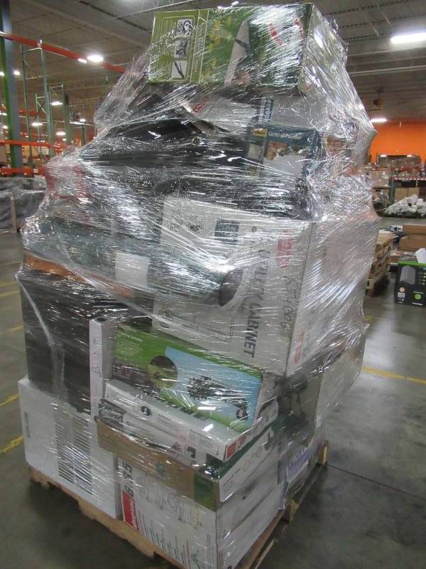 lot 308 image: WHOLESALE MIXED PALLET OF RETURNS - AIR CONDITIONERS, GRILL, TOOLS, SMALL APPLIANCES AND MORE