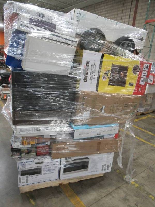 lot 362 image: WHOLESALE MIXED PALLET OF RETURNS - AIR CONDITIONERS, MICROWAVES AND MORE