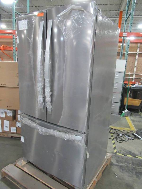 lot 379 image: Whirlpool 25.2-cu ft French Door Refrigerator with Ice Maker (Fingerprint-Resistant Stainless Steel) ENERGY STAR WRF535SWHZ - DimplesDents on Bottom Drawer and LH Side Panel