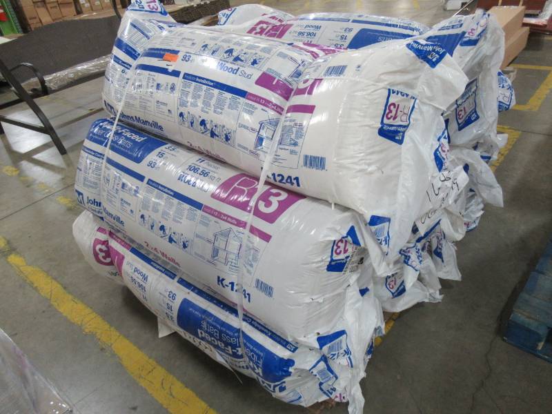 lot 389 image: Johns Manville R-13 Fiberglass Batt Insulation with Sound Barrier (15-in W x 93-in L) K1241 - 9 Bundles