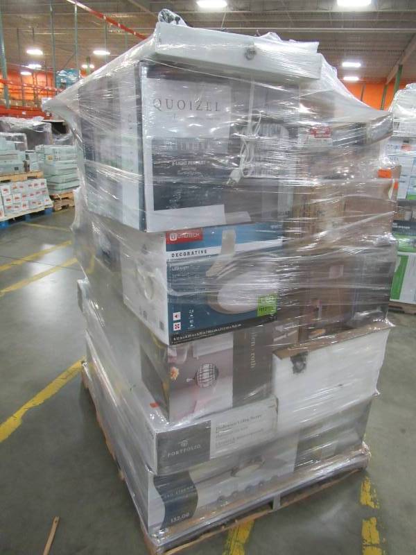 lot 398 image: WHOLESALE MIXED PALLET OF RETURNS - CEILING FANS AND LIGHTING